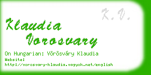 klaudia vorosvary business card