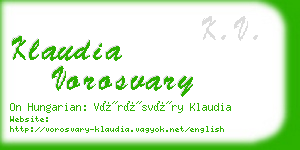 klaudia vorosvary business card